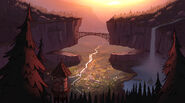 Gravity Falls in sunset by Ian Worrel.