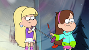 Mabel and Pacifica work together to battle the Lilliputtians.