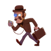 Unnamed man with briefcase transparent
