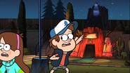 S2E3 Dipper pointing at the exit