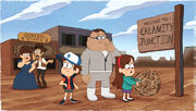 Dipper Mabel and Blendin in the old west