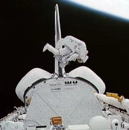 Bruce McCandless taking an untethered spacewalk using an MMU