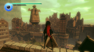 Raven free roam gameplay in Gravity Rush 2.