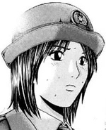 Eri Domyoji disguised as a police officer.