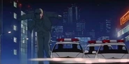 Onizuka imagines himself running from the police after butt-bumping Urumi off of a roof.
