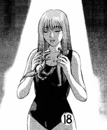 Tomoko at the beauty pageant, playing with her dolls
