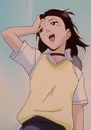 Nanako enjoying her ride through the city.