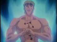 Onizuka imitating Kenshiro (from Hokuto no Ken)