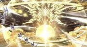 Akio’s light magic creating a barrier