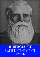 A poster made in memory of Father Comstock in 1925.