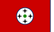 The Flag of the United Commonwealths of Worlds it is also the fourth proposed flag of the union, it was proposed by the man who would became the union's first Prime President, Christopher Anderson