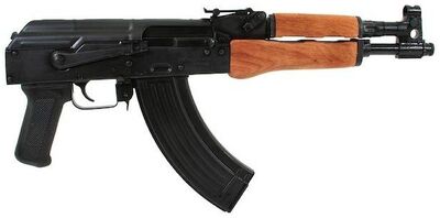 Kalashnikov AK-47 with folding butt FACTSHEET Total length 88 cms.