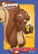 Collect Sammy the Squirrel, and the rest of the Great Wolf Kids trading cards, at Great Wolf Lodge Family vacation
