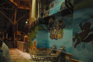 Waterpark mural featuring some of The Great Wolf Kids