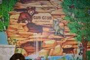 Cub Club Mural featuring various animals