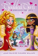Aphrodite (left) and Isis (right) depicted on the front cover of a Goddess Girls book.