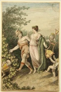 Renaissance engraving of Hermes and Aphrodite.