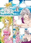 Aphrodite and her lover, Nerites depicted in the comic, Greek and Roman Myths by Hong Eun-young