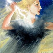 Athena and Zeus' lightning bolt