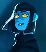 Hecate in the Lore Olympus webcomic series.