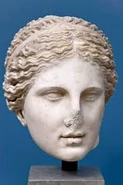 Ancient Greek sculpture depicting the goddess' face