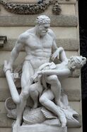 Hippolyta dying in Herakles arms as he prepares to leave with her belt