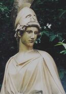 Athena wearing her helmet