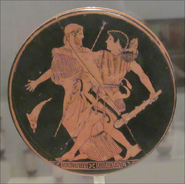 Herakles wrestling with Nereus