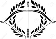 23022062-bow-and-laurel-wreath-stencil-illustration--Stock-Vector-archery-bow-arrow