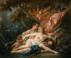 In this picture by  François Boucher Zeus in the form of Artemis seduces Kallisto