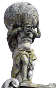 Sculpture of Atlas, Praza do Toural, Santiago de Compostela.