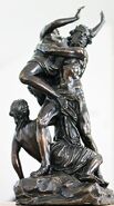 Statue of Hades kidnapping Persephone