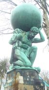 Herakles holding the burden of the sky so Atlas could pick the Apples of The Hesperides