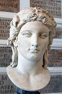 .Head of Apollo, marble, Roman copy of a Greek original of the 4th century BCE, from the collection of Cardinal Albani