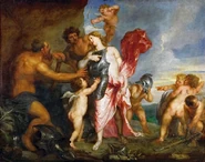Thetis Receiving the Weapons of Achilles from Hephaestus by Anthony van Dyck, 1630-32.