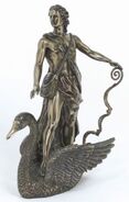 APOLLO ON SWAN CLASSICAL STATUE BRONZE