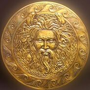 Oceanus on golden shield