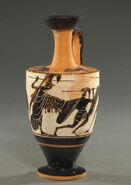 Black Figure Vase of Enkelados Fighting Athena