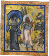 Nyx, as represented in the 10th-century Paris Psalter at the side of the Prophet Isaiah