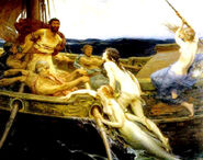 The Sirens approaching Odysseus' ship