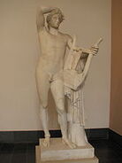 Apollo with his lyre. Statue from Pergamon Museum, Berlin.