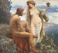 Jan Styka Goddess Calypso promises immortality to Odysseus - artistgallerys