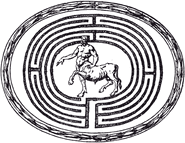 The Minotaur in the Labyrinth, engraving of a 16th-century AD gem in the Medici Collection in the Palazzo Strozzi, Florence