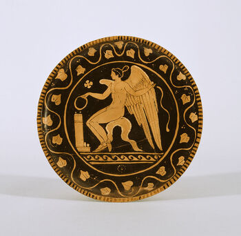 Ascoli Satriano Painter - Red-Figure Plate with Eros - Walters 482765