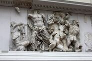 Herakles and Zeus battle Porphyrion and other unidentified Gigantes (Depicted on East Frieze of the Pergamin Altar)