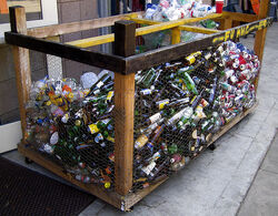 glass and aluminum recycling bin