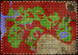 Trailblazer map by KuzoKelly does not show locations and is intended for players who want to print this map off and use it to explore and make empirical discoveries, and mark their camps etc..