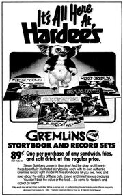 Hardees Ad Gremlins Storybook and Record Sets