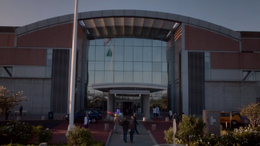 An entrance to the hospital.