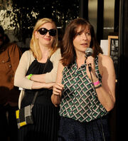 Lara Olsen (L) with writing partner Patti Carr